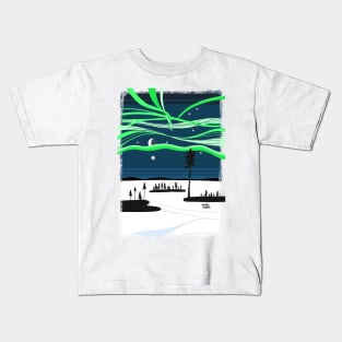 Northern lights abstract art Kids T-Shirt